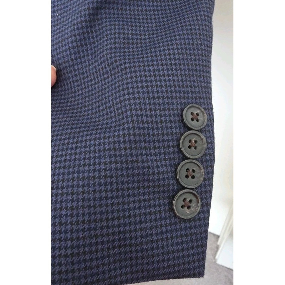 Ralph Lauren Blazer Sport Coat Mens 48R Blue BLACK Check PREPPY EUC - Picture 10 of 13